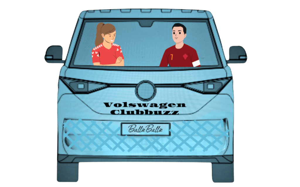 Volkswagen cubbuzz voorkant voetbal BallieBallie