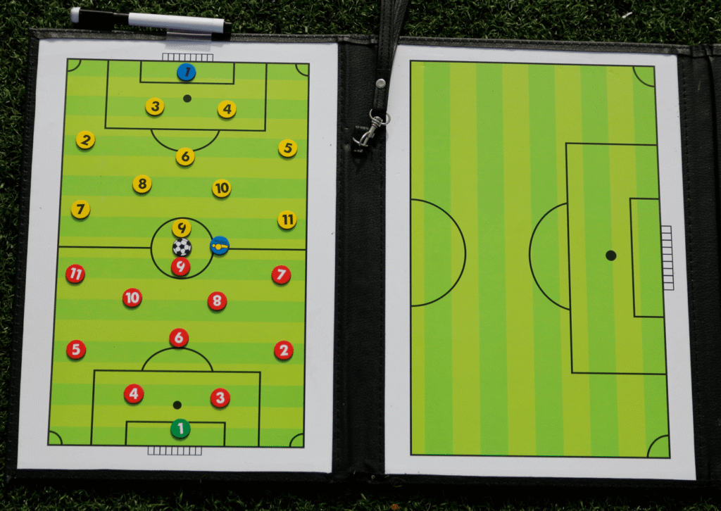 Coach bord is een hulpmiddel van een trainer, coach, om zijn opstelling en manier van spelen, over te brengen aan zijn spelers. Om bepaalde spelsituaties uit te leggen. coach bord; coach map; coach board; opstelling; taktieken; voetbal; ballieballie; Voetbal; ballieballie; Voetbal; ballieballie, Voetbal; ballieballie